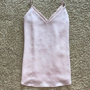 Satin Lace Trim V-neck Cami